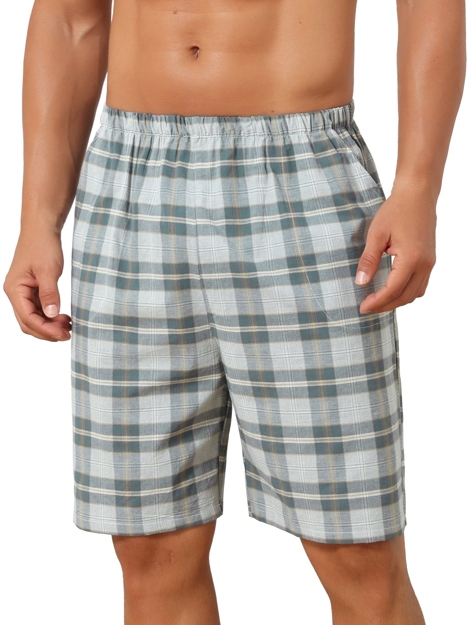 DARING DIVA Men's Lightweight Cotton Sleepwear Shorts with Pockets 30 Gray