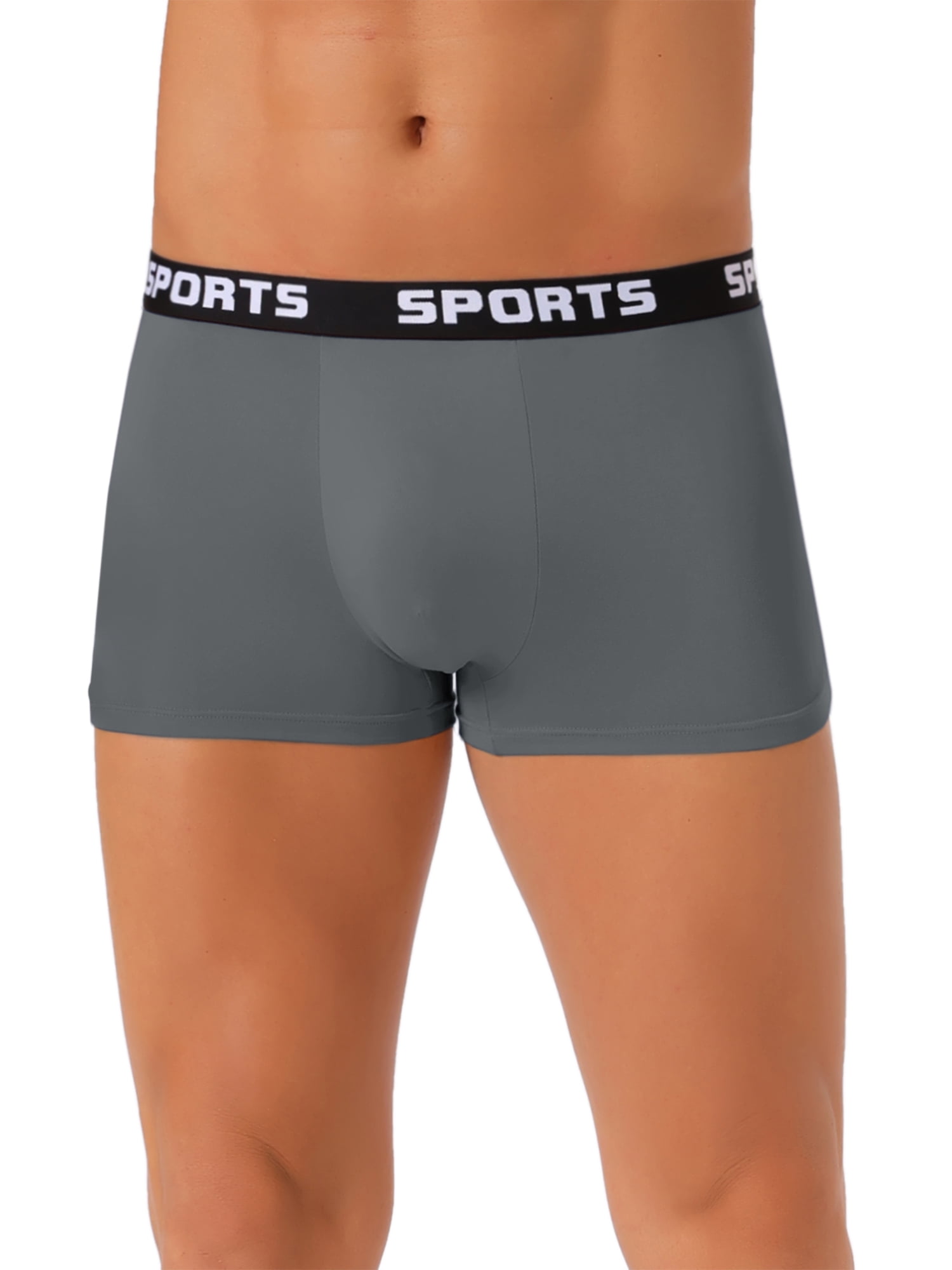 DARING DIVA Men's Lightweight Short Leg Stretch Boxer Briefs 28 Dark Gray