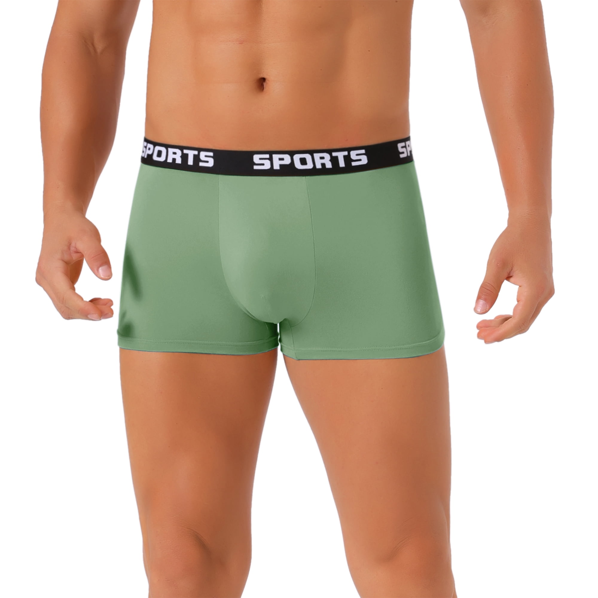 DARING DIVA Men's Lightweight Short Leg Stretch Boxer Briefs 32 Green