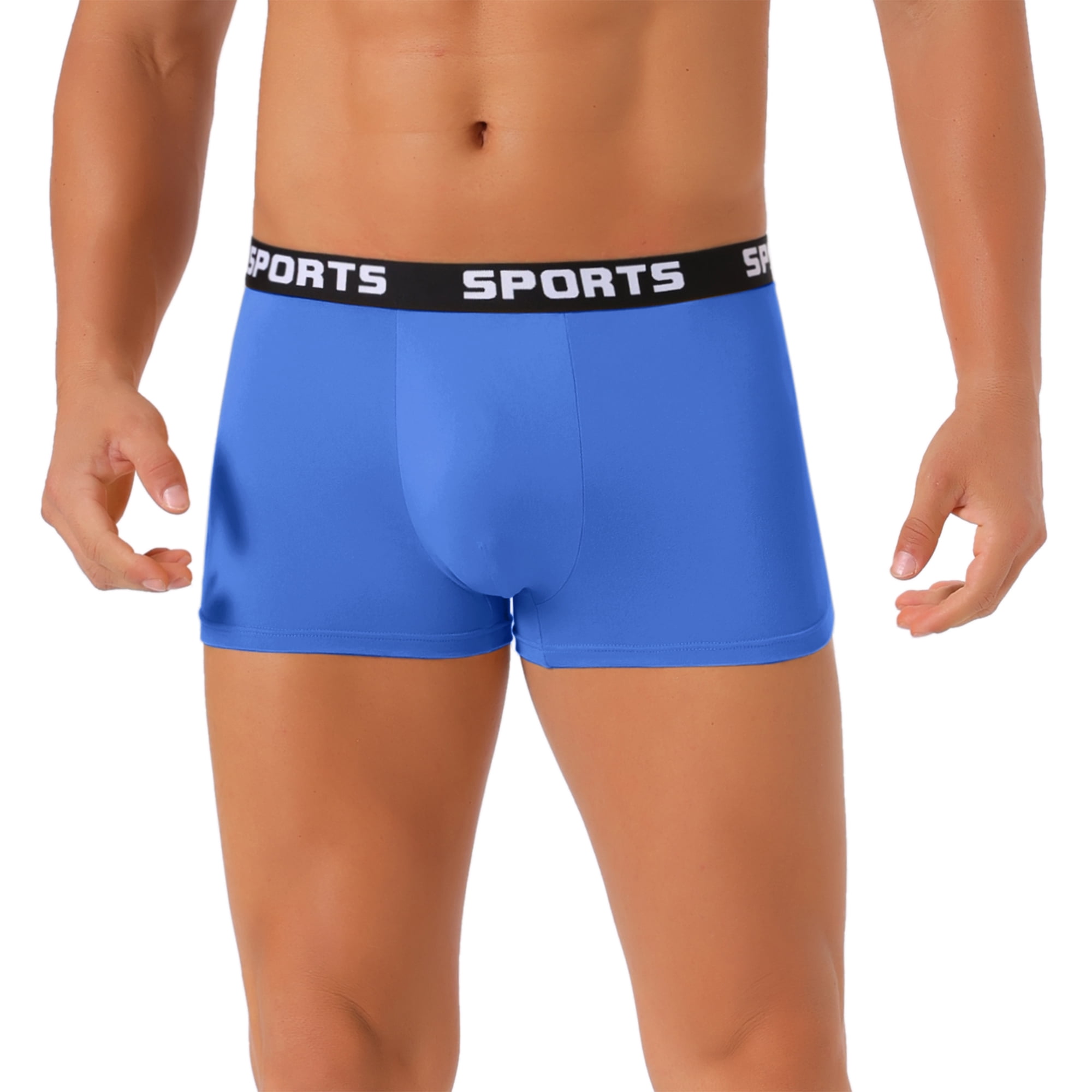 DARING DIVA Men's Lightweight Short Leg Stretch Boxer Briefs 34 Royal Blue