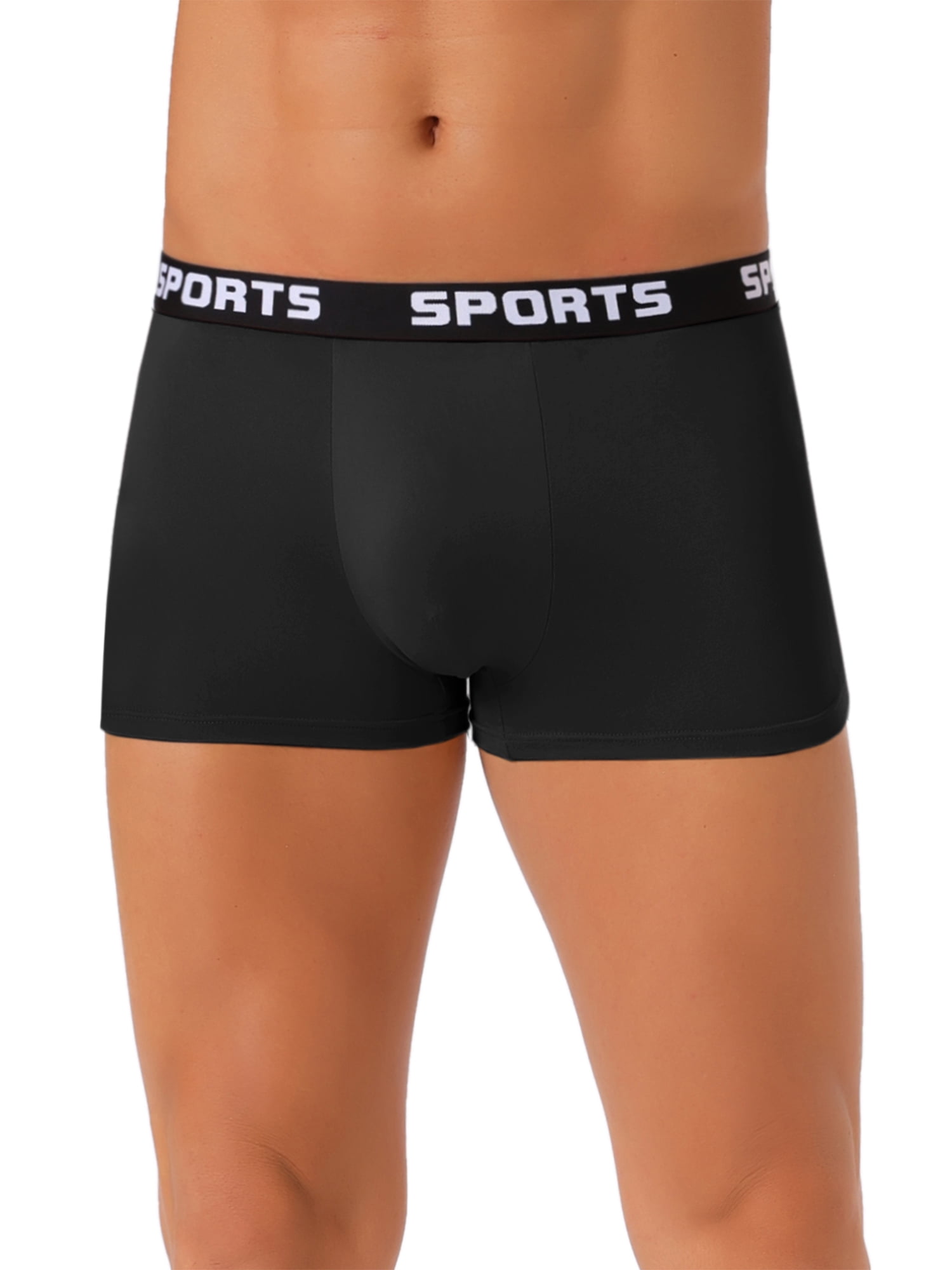DARING DIVA Men's Lightweight Short Leg Stretch Boxer Briefs 36 Black