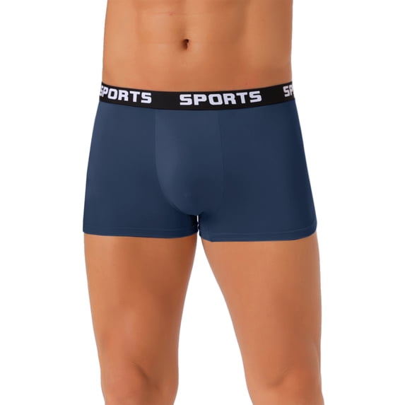 DARING DIVA Men's Lightweight Short Leg Stretch Boxer Briefs 36 Navy Blue