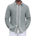 Laceh Color DARING DIVA Men's Linen Color Block Lace Trim Long Sleeve Button Shirt ...