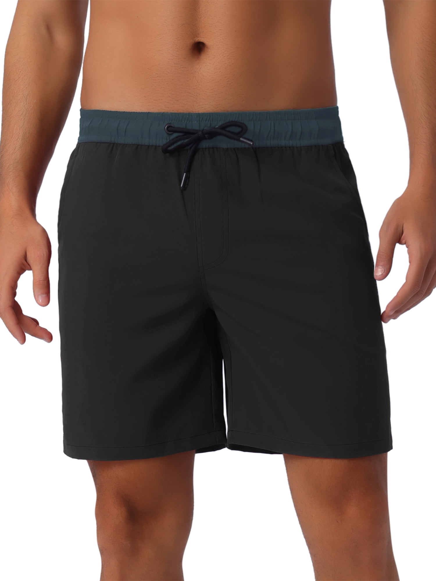 DARING DIVA Men's Lining Surfing Drawstring Swimming Shorts 30 Black
