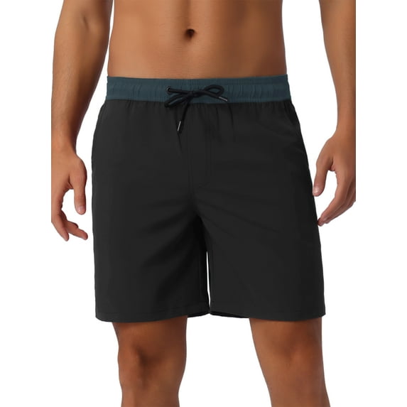 DARING DIVA Men's Lining Surfing Drawstring Swimming Shorts 30 Black