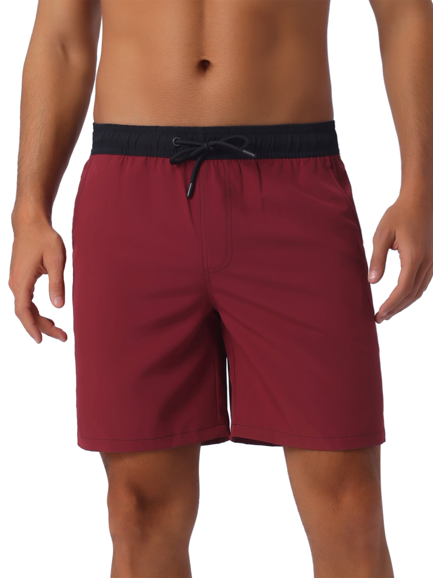 DARING DIVA Men's Lining Surfing Drawstring Swimming Shorts 30 Red