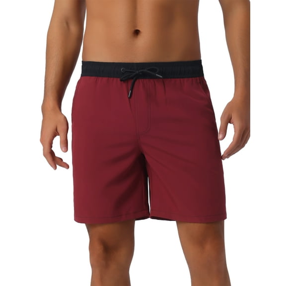 DARING DIVA Men's Lining Surfing Drawstring Swimming Shorts 30 Red