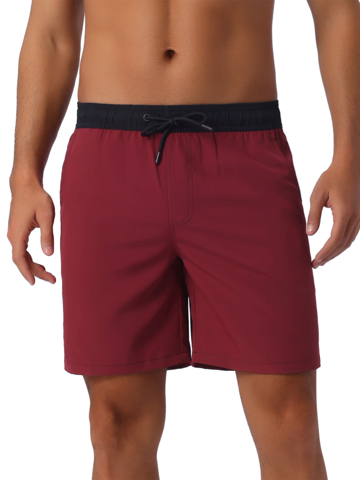 DARING DIVA Men's Lining Surfing Drawstring Swimming Shorts 34 Red