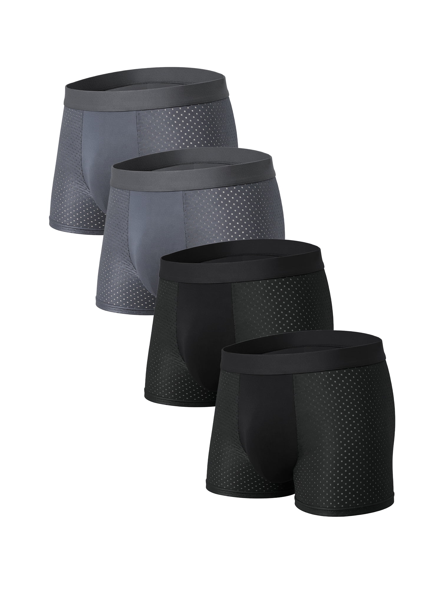 DARING DIVA Men's Mid Rise Hollow Mesh Underwear 30 2 Black 2 Gray