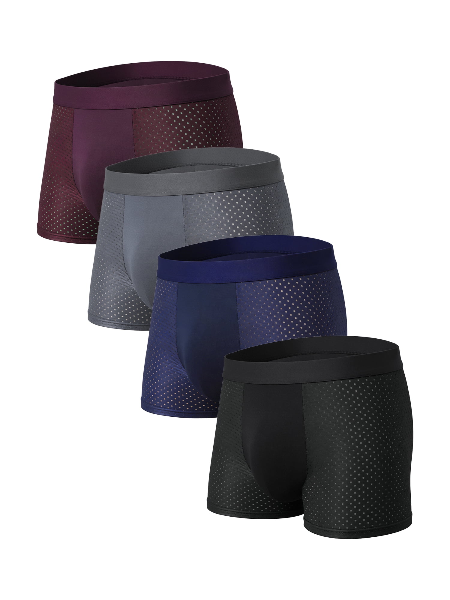 DARING DIVA Men's Mid Rise Hollow Mesh Underwear 32 1 Black 1 Navy 1 Gray 1 Burgundy