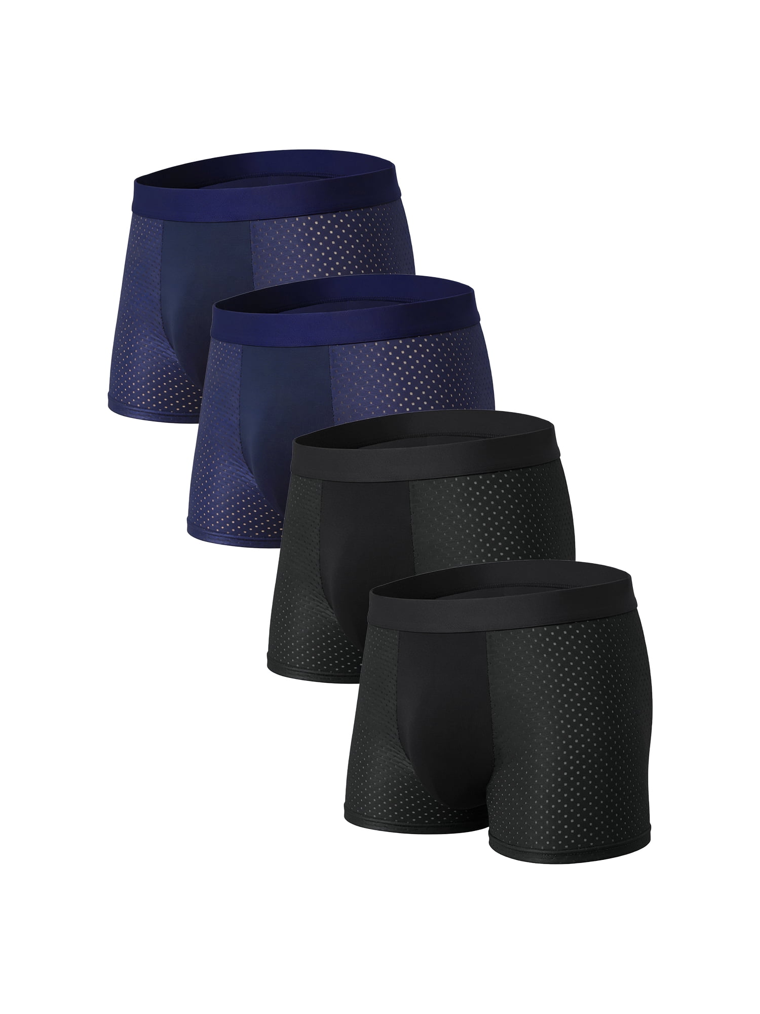 DARING DIVA Men's Mid Rise Hollow Mesh Underwear 36 2 Black 2 Navy