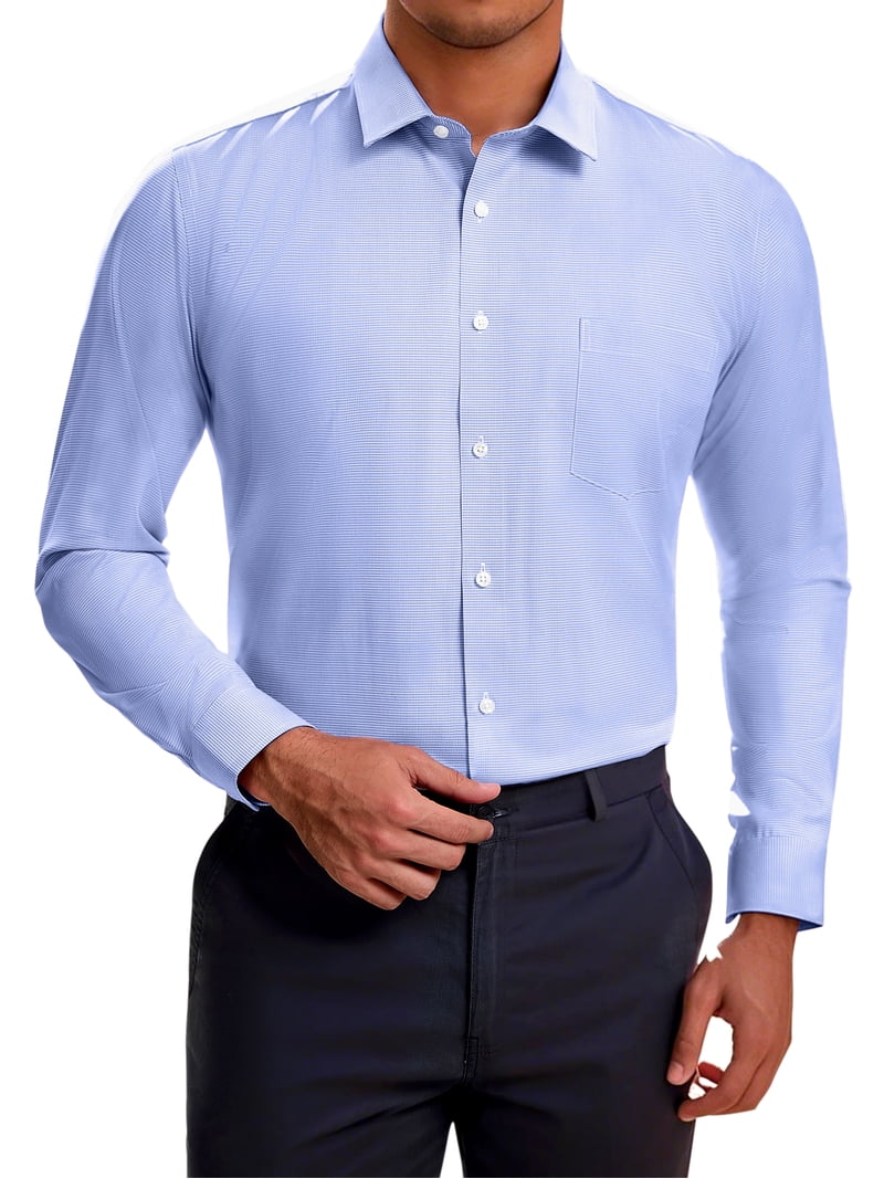 DARING DIVA Men's Plaid Long Sleeved Button Down Houndstooth Dress Shirts M Dark Blue