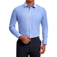 thumbnail image 1 of DARING DIVA Men's Plaid Long Sleeved Button Down Houndstooth Dress Shirts S Dark Blue, 1 of 6