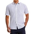 thumbnail image 1 of DARING DIVA Men's Plaid Short Sleeved Button Down Business Checked Dress Shirt XL Gray, 1 of 6