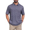 thumbnail image 1 of DARING DIVA Men's Printed Short Sleeve Lightweight Breathable Polo Shirts L Dark Purple, 1 of 7