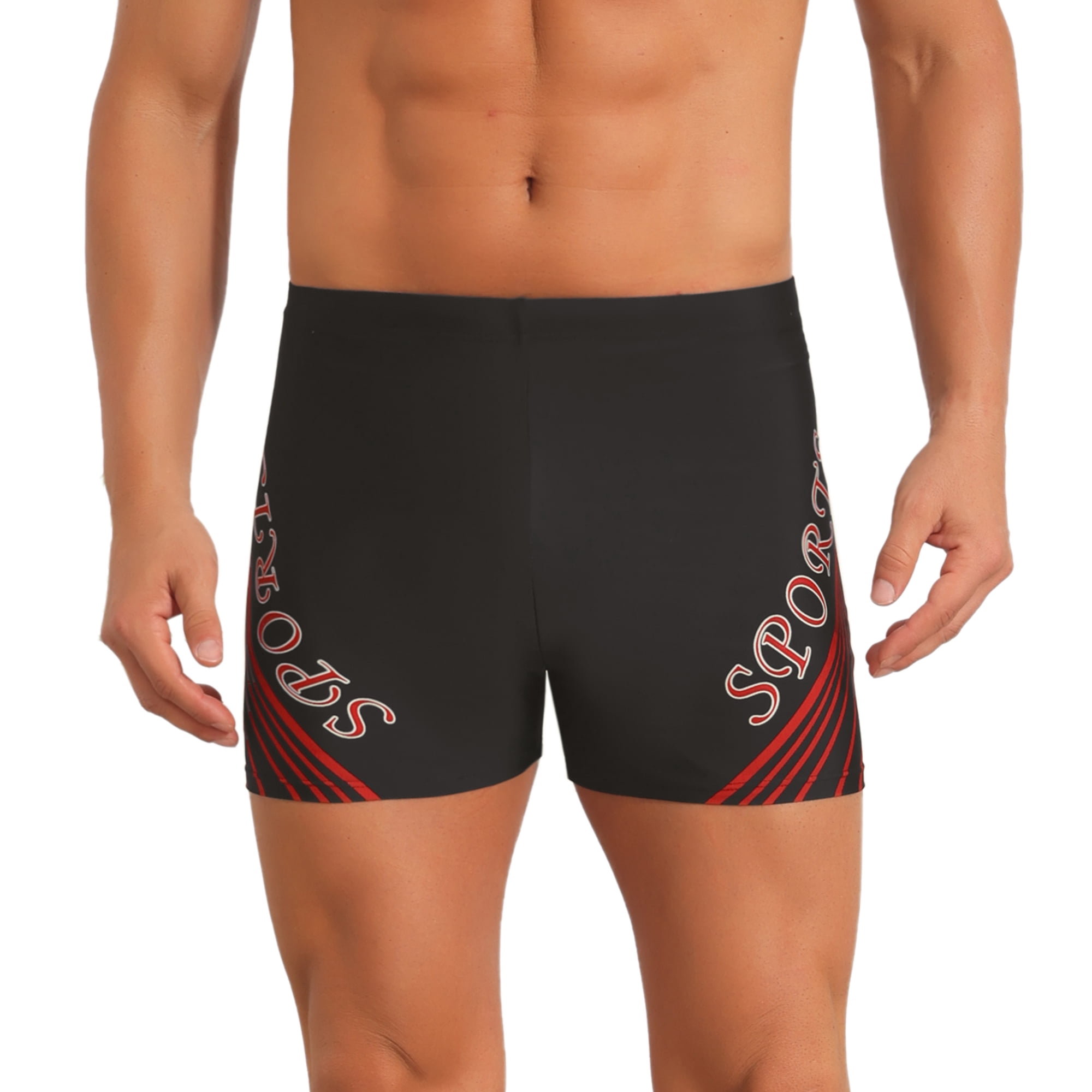 DARING DIVA Men's Printed Swimming Shorts Stretch Waist Surfing Board Shorts 36 Red