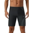 thumbnail image 1 of DARING DIVA Men's Regular Fit Sports Training Swimwear Trunks 32 Black Gray, 1 of 6