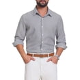 thumbnail image 1 of DARING DIVA Men's Seersucker Long Sleeve Button Down Textured Striped Shirts S Black, 1 of 7