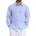 thumbnail image 1 of DARING DIVA Men's Seersucker Long Sleeve Button Down Textured Striped Shirts S Blue, 1 of 7