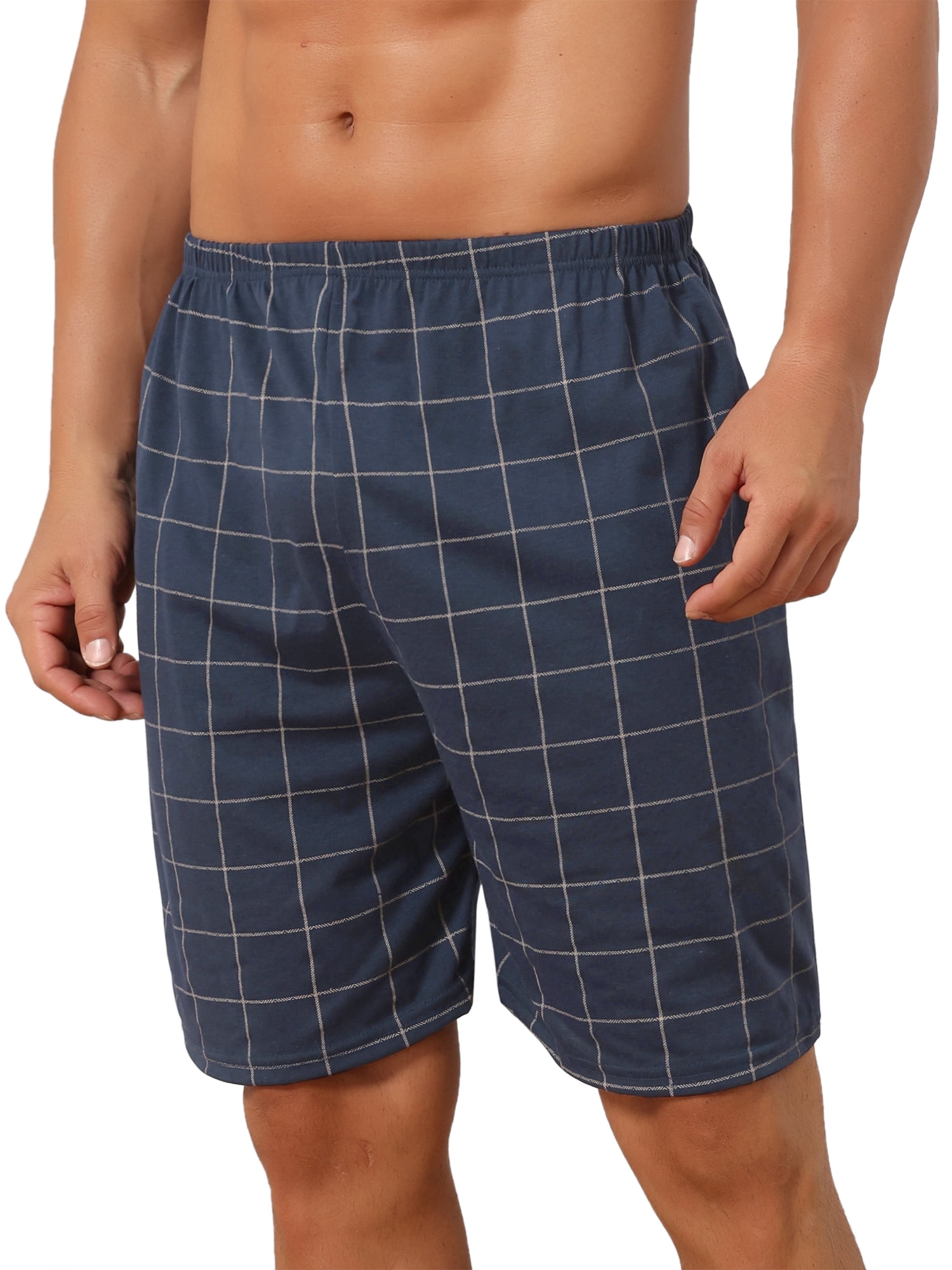 DARING DIVA Men's Soft Elastic Waist Lounge Pajama Shorts 34 Dark Blue