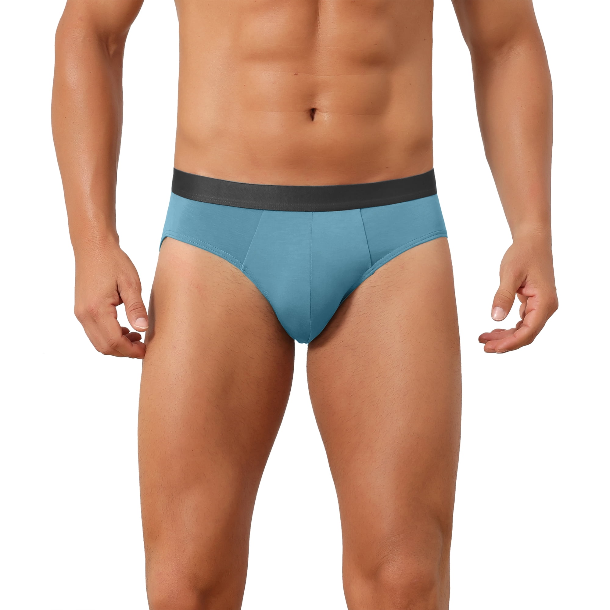 DARING DIVA Men's Solid Elastic Waist Smooth Soft Breathable Sports Underwear 30 Blue