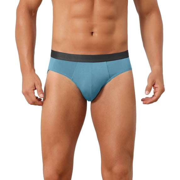 DARING DIVA Men's Solid Elastic Waist Smooth Soft Breathable Sports Underwear 30 Blue
