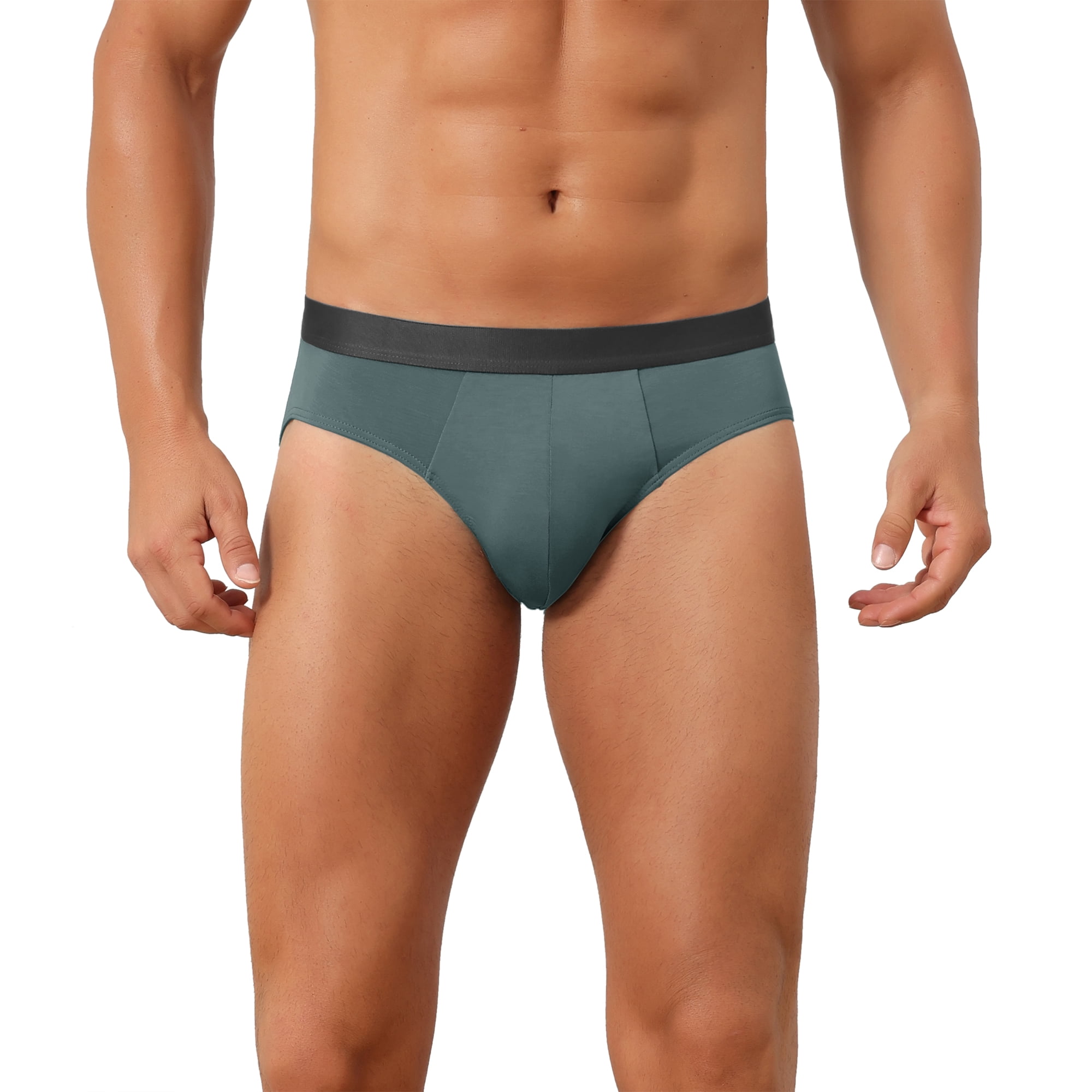 DARING DIVA Men's Solid Elastic Waist Smooth Soft Breathable Sports Underwear 34 Gray
