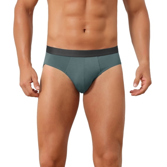 DARING DIVA Men's Solid Elastic Waist Smooth Soft Breathable Sports Underwear 34 Gray