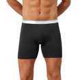 thumbnail image 1 of DARING DIVA Men's Stretch Waistband Boxer Brief Comfortable Solid Underwear 30 Black, 1 of 6