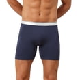 thumbnail image 1 of DARING DIVA Men's Stretch Waistband Boxer Brief Comfortable Solid Underwear 30 Dark Blue, 1 of 6