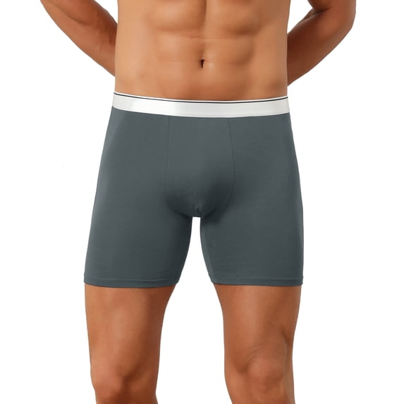 DARING DIVA Men's Stretch Waistband Boxer Brief Comfortable Solid Underwear 30 Dark Gray
