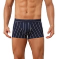 thumbnail image 1 of DARING DIVA Men's Striped Stretch Waistband Mid-Waisted Boxer Underwear 30 Dark Blue, 1 of 6