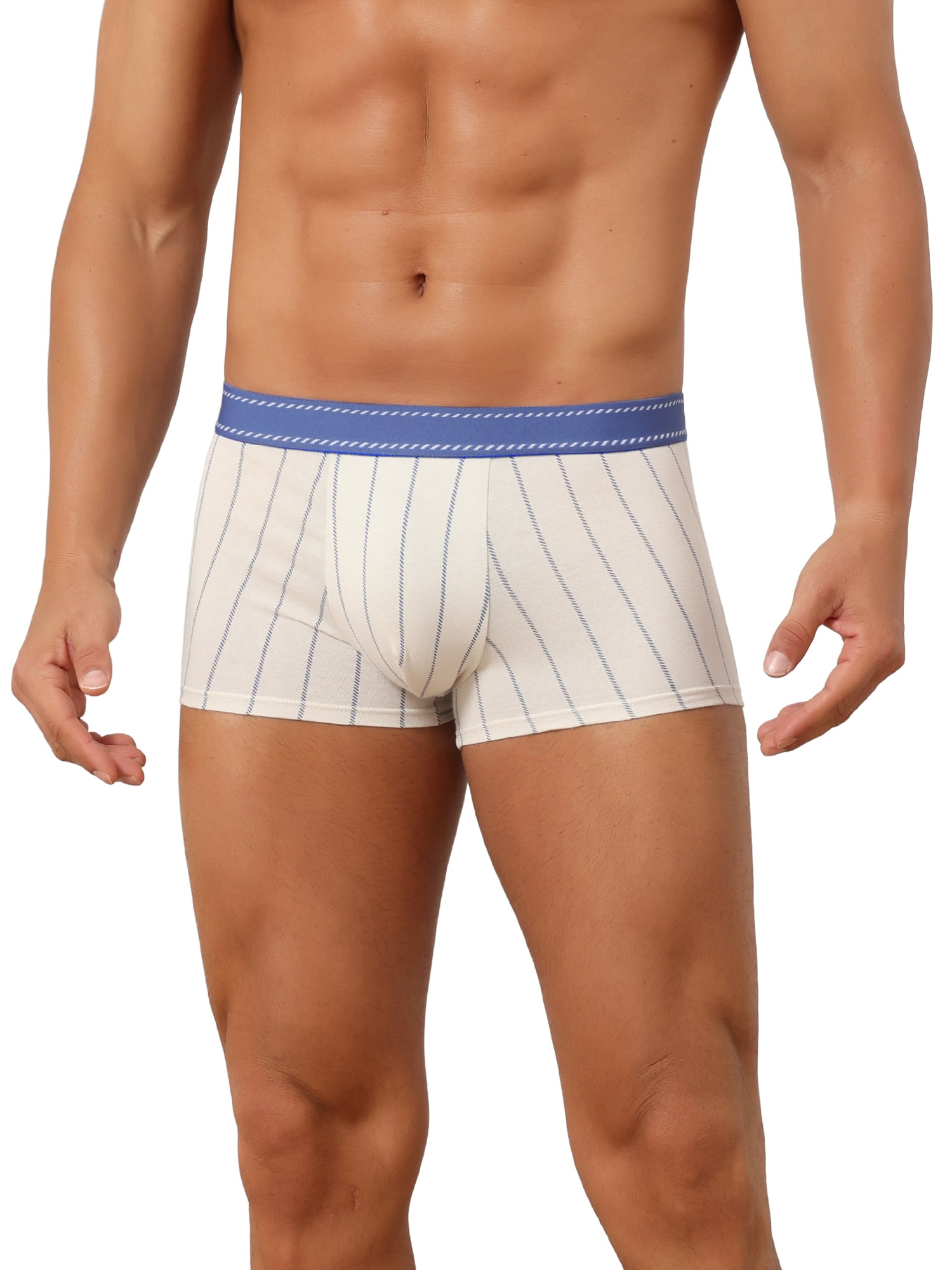 DARING DIVA Men's Comfortable Striped Stretch Waistband Boxer Underwear 30 Light Gray