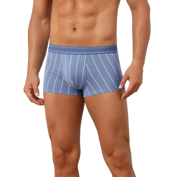DARING DIVA Men's Comfortable Striped Stretch Waistband Boxer Underwear 32 Blue