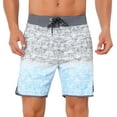 thumbnail image 1 of DARING DIVA Men's Summer Drawstring Color Block Beach Shorts 32 Light Gray, 1 of 6