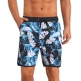 thumbnail image 1 of DARING DIVA Men's Swimming Elastic Liner Drawstring Beach Shorts with Pocket 36 Blue White, 1 of 7
