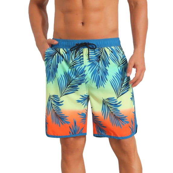 DARING DIVA Men's Swimming Elastic Liner Drawstring Beach Shorts with Pocket 36 Light Blue
