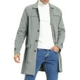 thumbnail image 1 of DARING DIVA Men's Trench Coat Lightweight Single Breasted Jacket Overcoat M Light Gray, 1 of 6