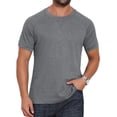 thumbnail image 1 of DARING DIVA Men's Waffle Fabric Classic Crew Neck Raglan Short Sleeves L Gray, 1 of 7