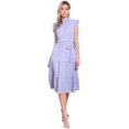 thumbnail image 1 of DARING DIVA Midi Ruffled Sleeve Mock Neck Casual Dress XL Light Purple, 1 of 6