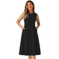 thumbnail image 1 of DARING DIVA Notch V Neck A-Line Office Dress XS Black, 1 of 6