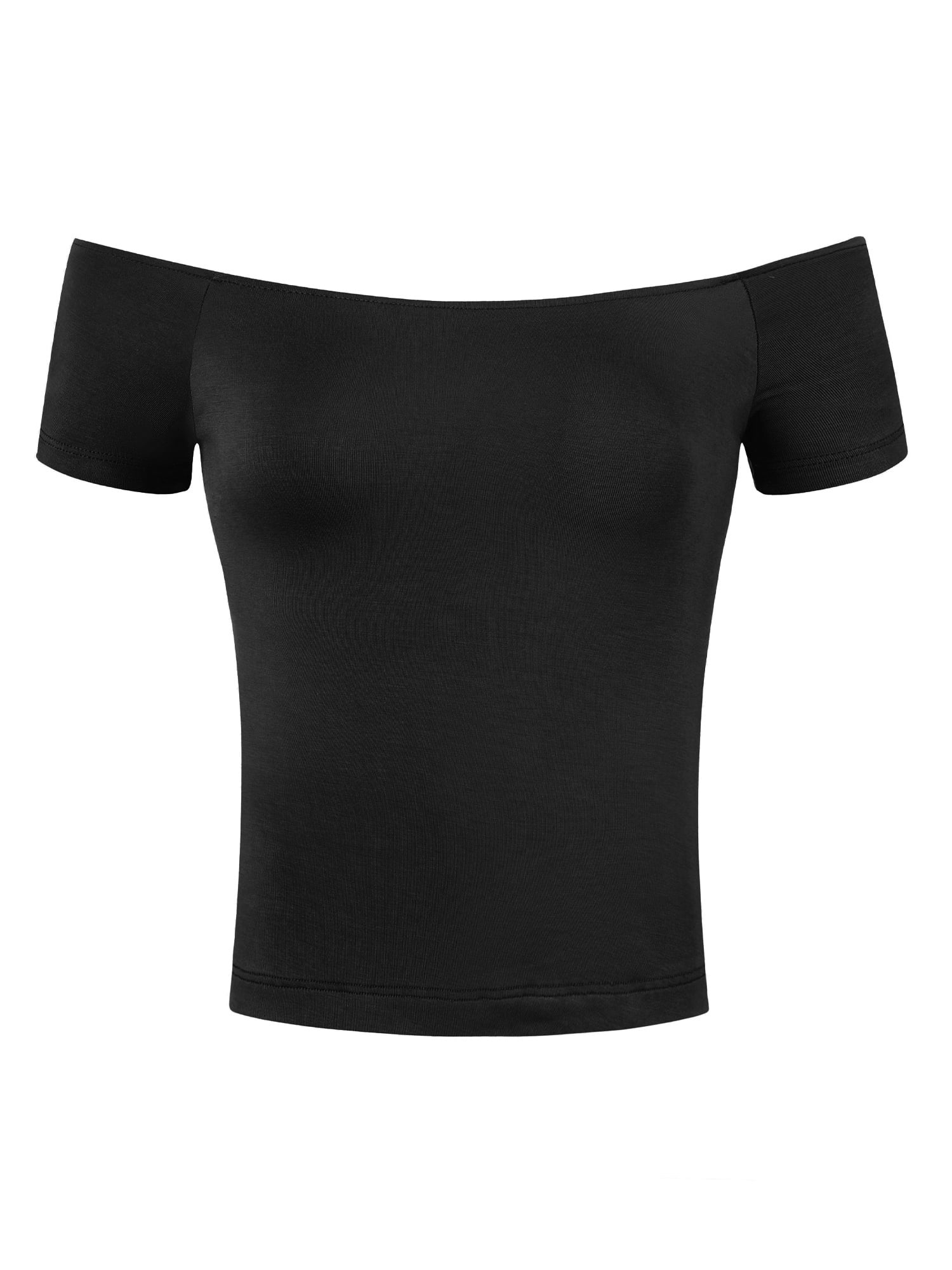 DARING DIVA Off Shoulder Crop Top 3XL Black