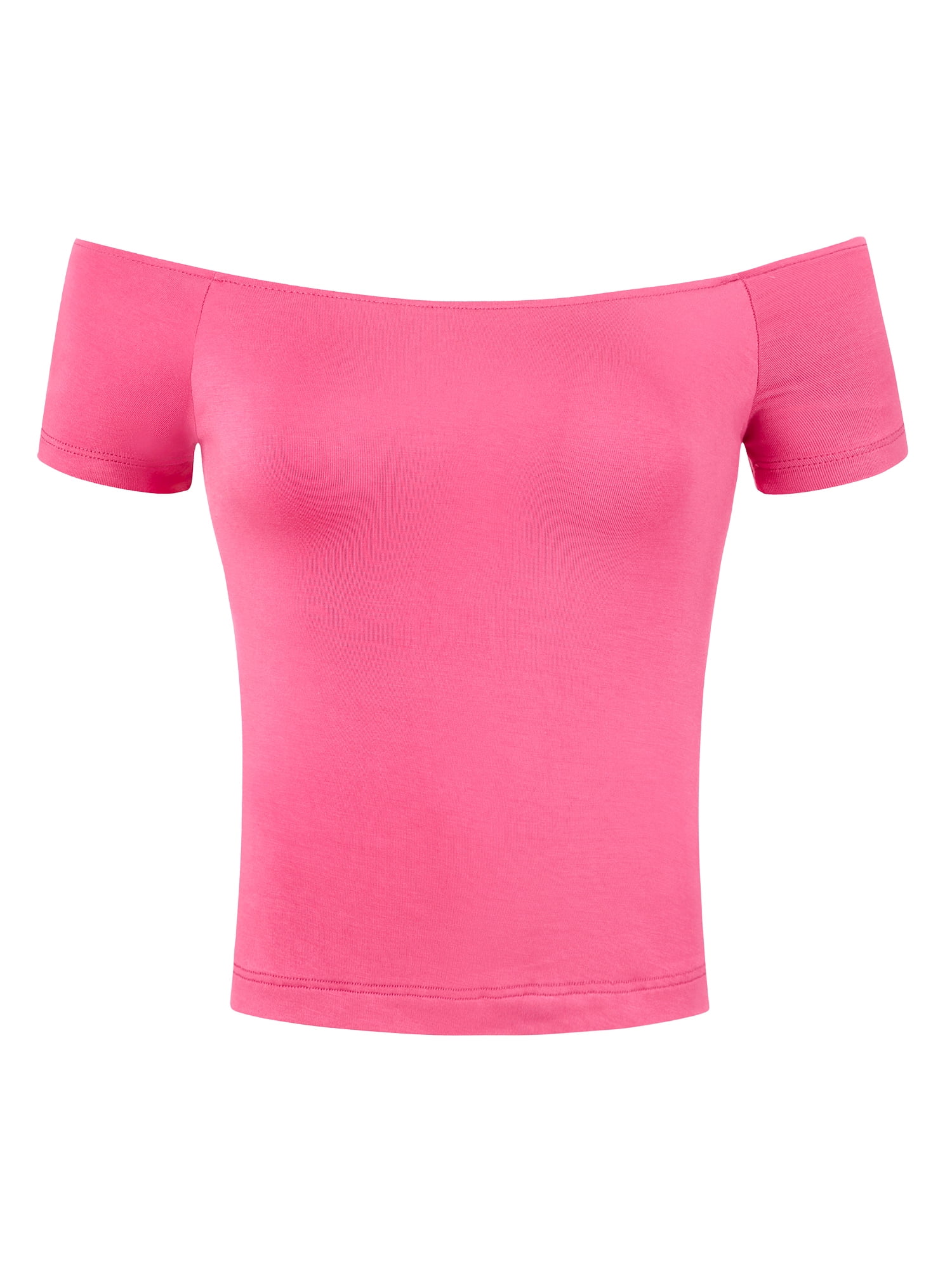 DARING DIVA Off Shoulder Crop Top M Hot Pink