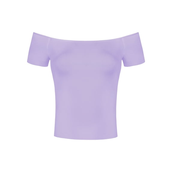 DARING DIVA Off Shoulder Crop Top XS Lavender