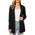 thumbnail image 1 of DARING DIVA Open Front Long Sleeve Lightweight Knit Cardigans L Black, 1 of 6