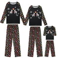 thumbnail image 1 of DARING DIVA Pajama Set Deer Print Long Sleeve Black Top Print Pant ["Men"] M Black, 1 of 5