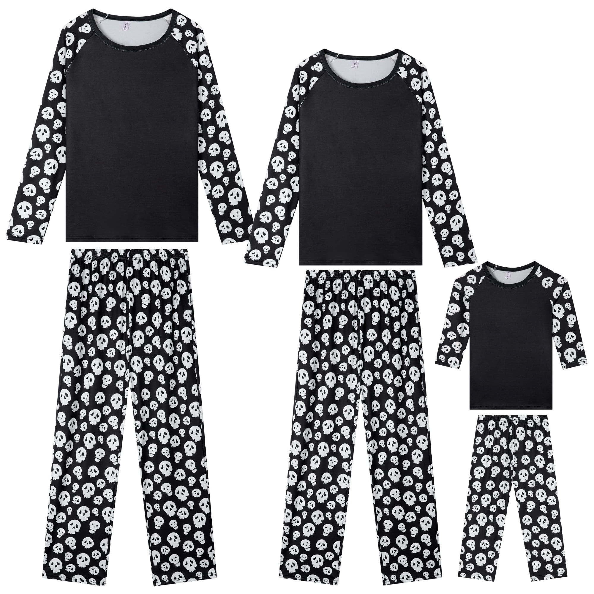 DARING DIVA Pajama Set Print Long Pajama Top Matching Sleep Pant ["Women"] S Black