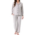thumbnail image 1 of DARING DIVA Pajamas Set Winter Fleece Warm Long Sleeve Sleepwear L Gray, 1 of 7