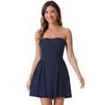 thumbnail image 1 of DARING DIVA Party Mini Strapless Sweetheart Neck Christmas Mini Dress S Dark Blue, 1 of 6