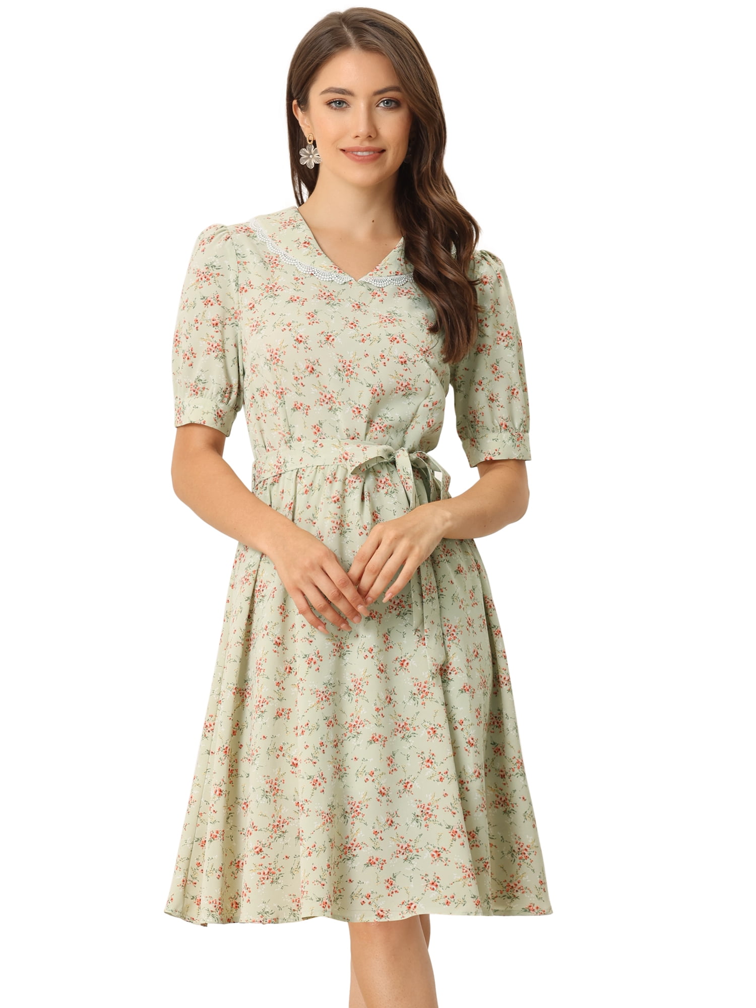 sachin and babi light blue dress Mint Green Floral Chiffon Wrap Front V-Neck Long Sleeve Maternity Maxi Dress